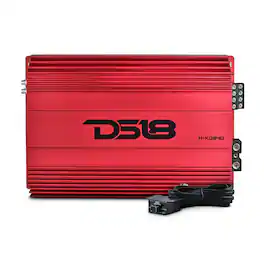 DS18 Audio - HOOLIGAN KO 4-Channel Class D Car Amplifier, 4 x 300W RMS at 4 Ohm - Red