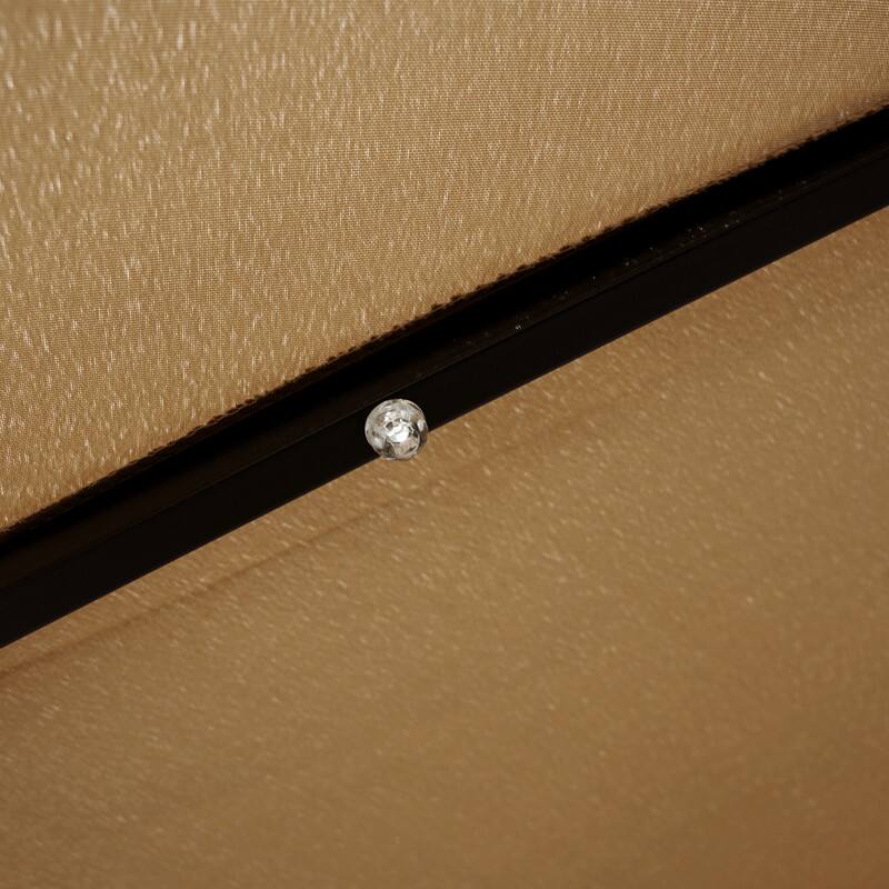 Alt View 2. LeisureMod - Willry Solar Powered Patio LED Umbrella with Crank and Powder Coated Metal Frame - Beige.