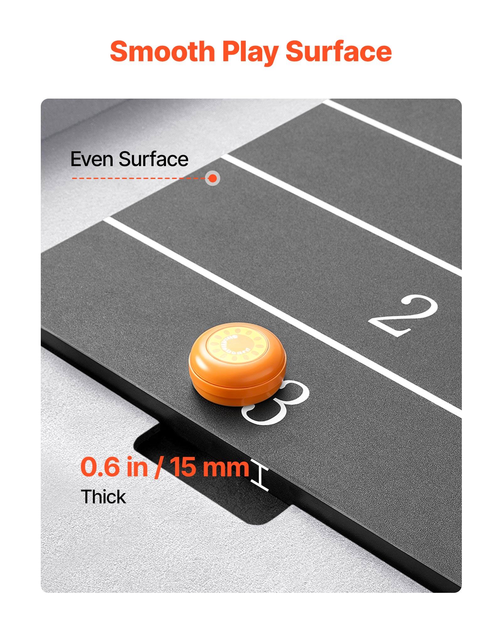 Smooth Play Surface  
Even Surface  
0.6 in / 15 mm Thick