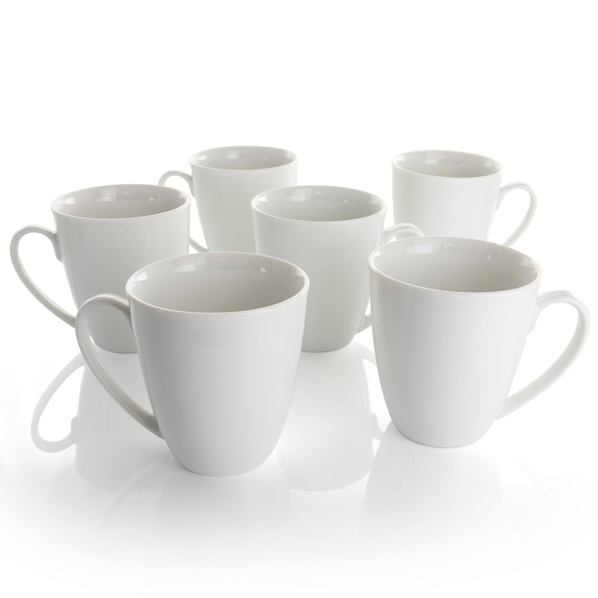Alt View 8. Elama - Elama Rosales 6 Piece 12 Ounce Porcelain Mug Set in White - White.
