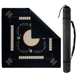 Trademark Poker - Trademark Games Non-Slip Mahjong Mat for Table, 31.9” x 31.9” - Black