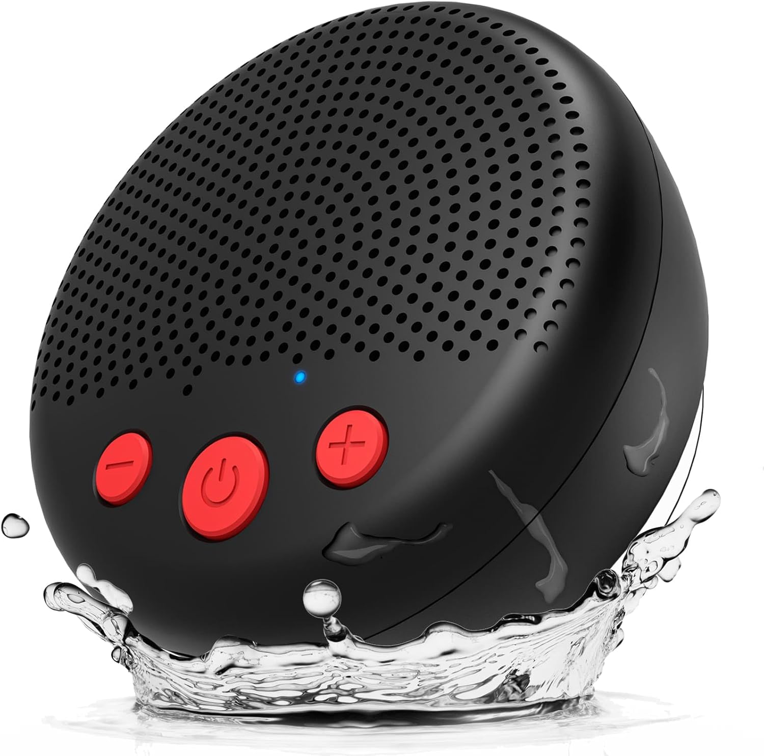 FINEAK - Waterproof Bluetooth Shower Speaker-Portable, Loud Sound & Suction Cup - Black