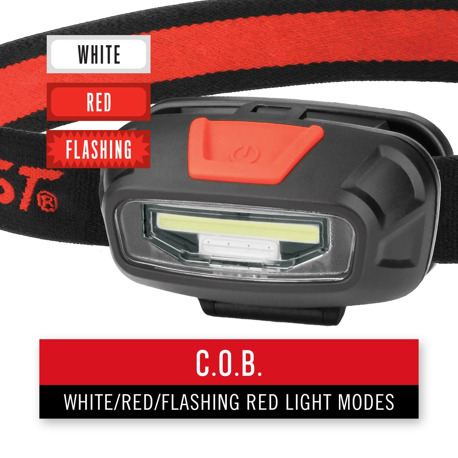 WHITE RED FLASHING TO S C.O.B. WHITE/RED/FLASHING RED LIGHT MODES