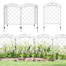 Outsunny - Pack Garden Fencing for Yard - Black