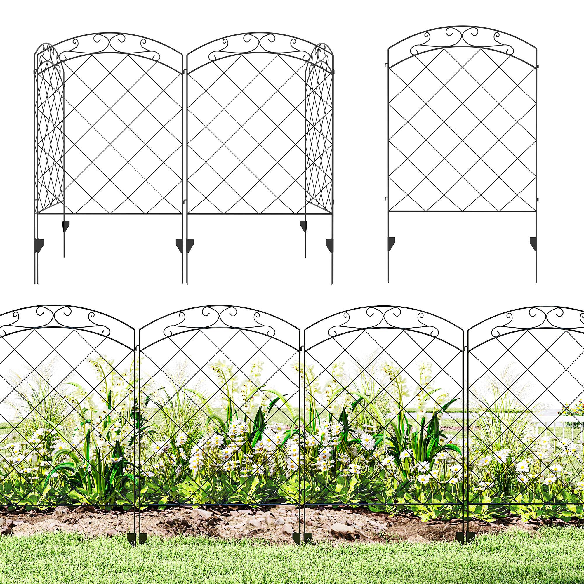 Outsunny - Pack Garden Fencing for Yard - Black