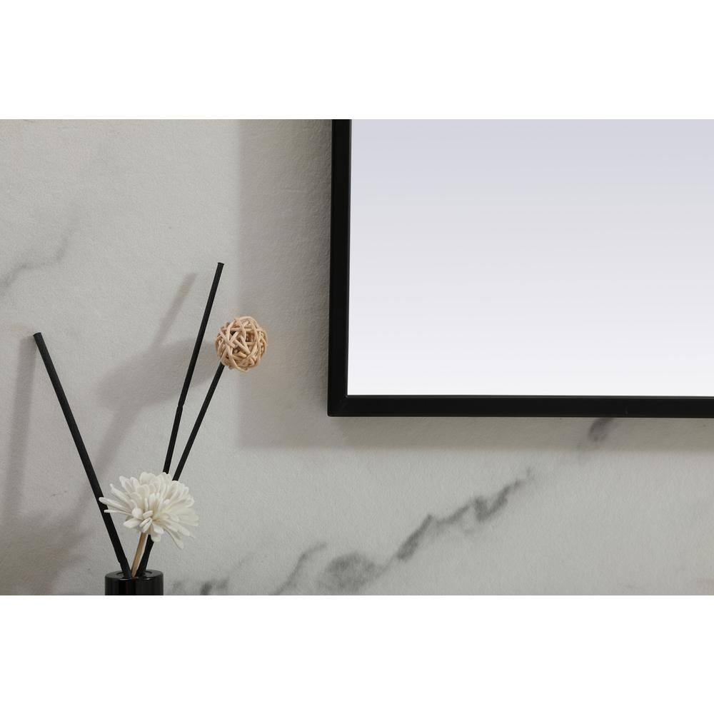 Alt View 1. Elegant Decor - Metal Frame Arch Mirror 42x34 Inch in Black - Black.