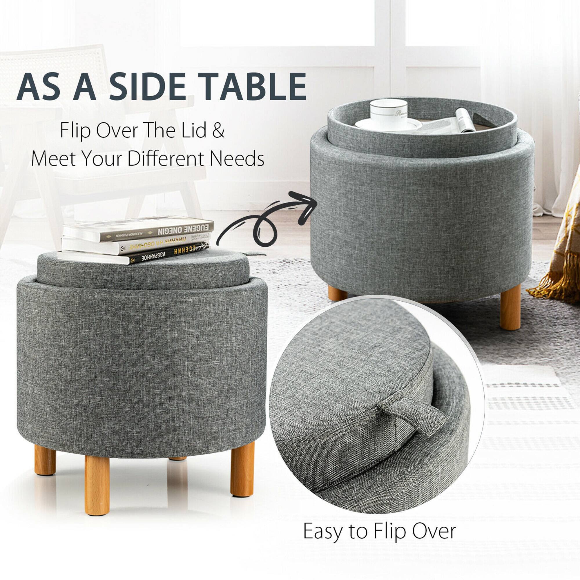 AS A SIDE TABLE  
Flip Over The Lid & Meet Your Different Needs  

Easy to Flip Over