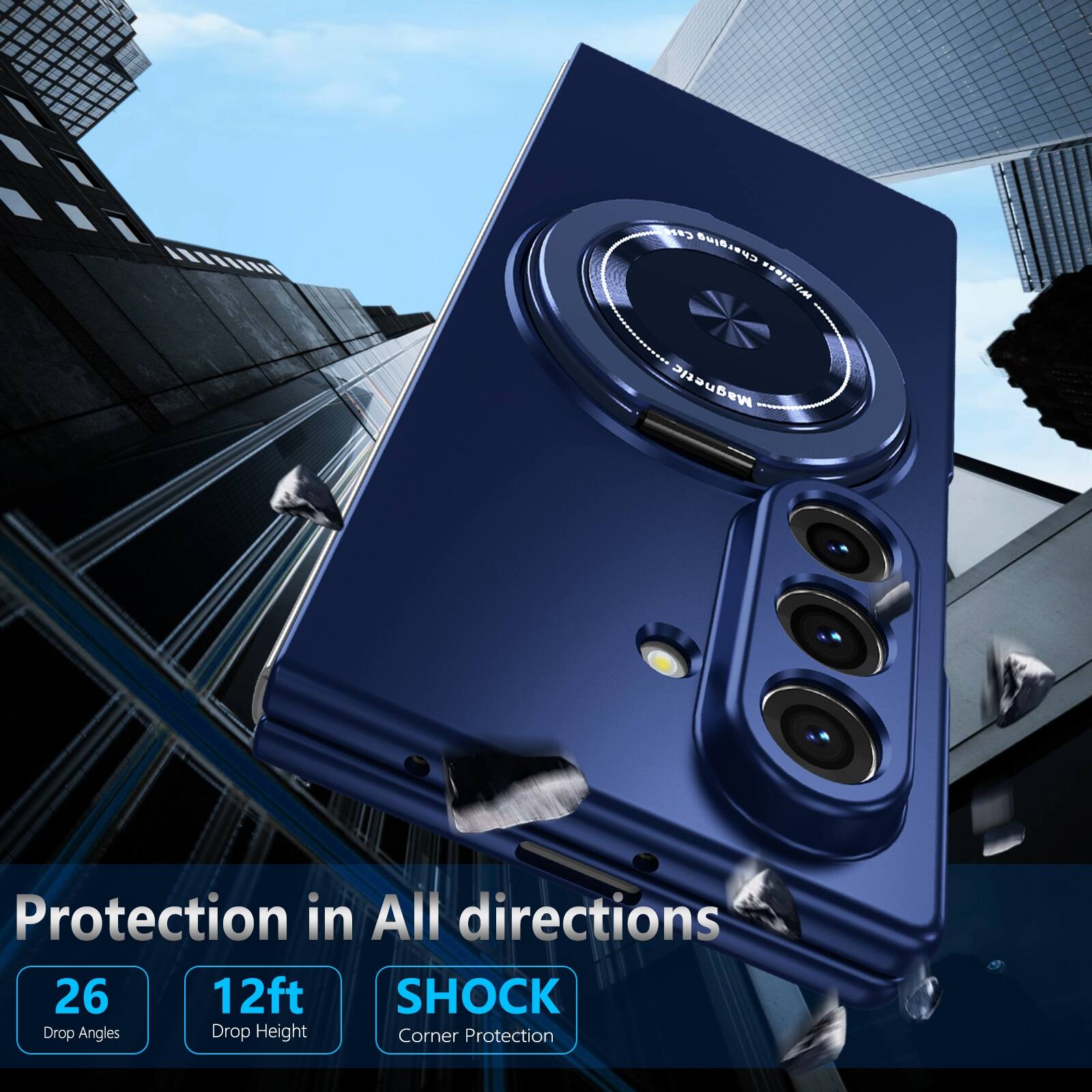 Protection in All directions

26 Drop Angles

12ft Drop Height

SHOCK Corner Protection