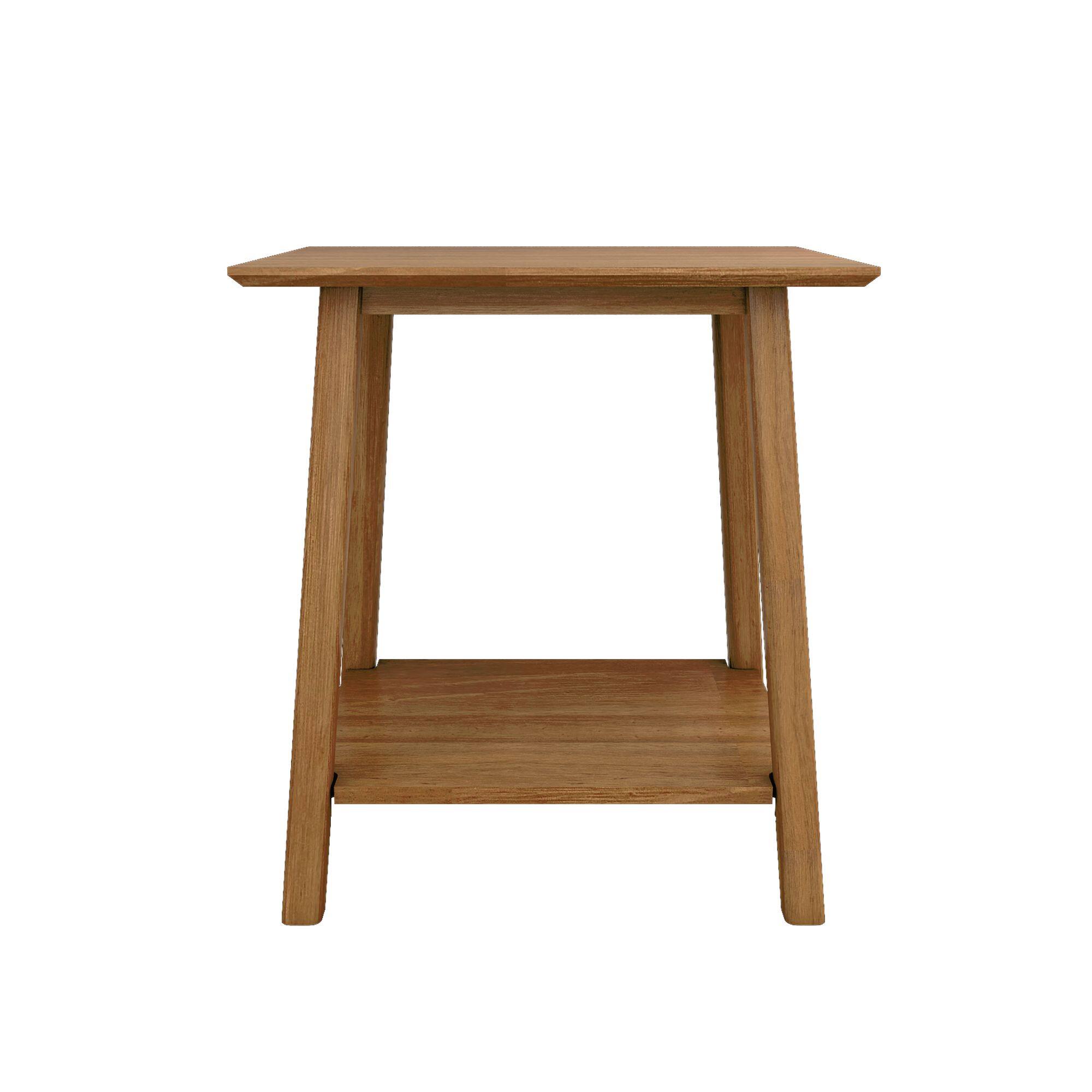 Alt View 3. Plank+Beam - Mid-Century Modern Table Nightstand, Pecan - Pecan.