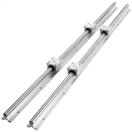 VEVOR - Linear Guide Rail Set, SBR20 1000mm, 2 PCS 39.4 in/1000 mm SBR20 Guide Rails and 4 PCS SBR20UU Slide Blocks - Silver