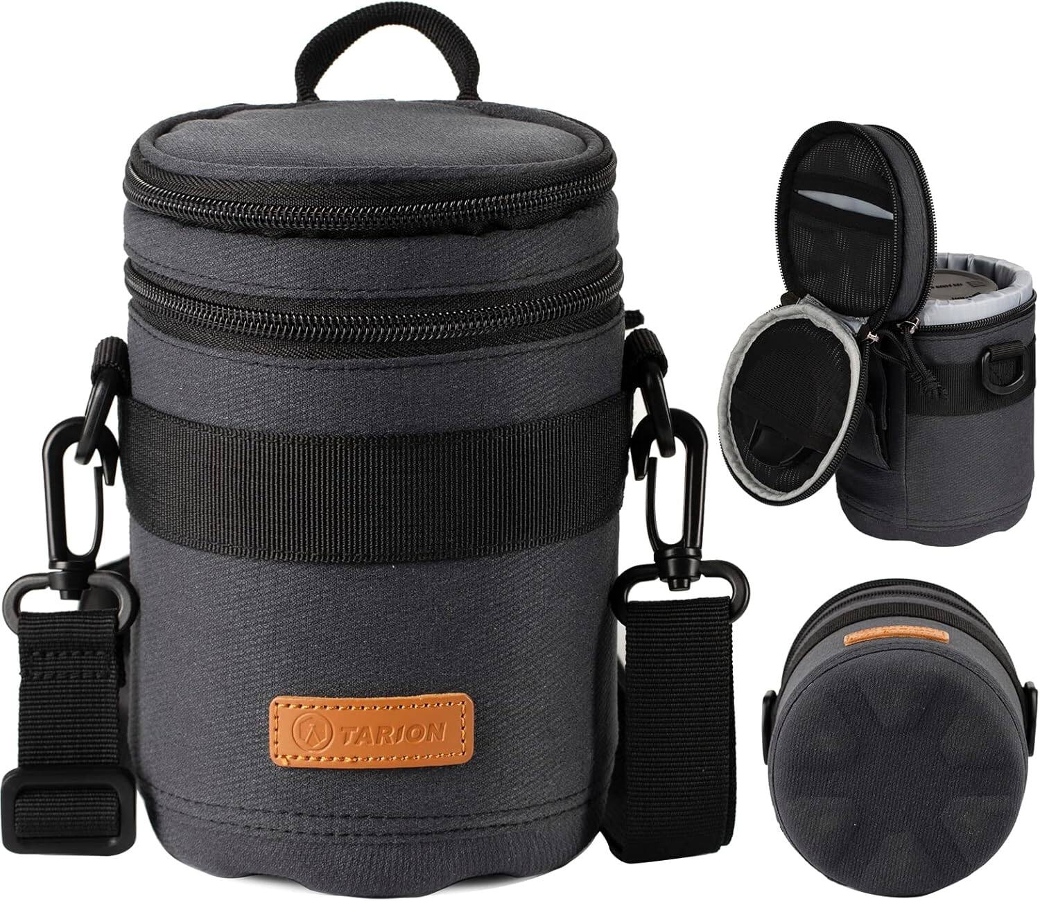 TARION - Hard Camera Lens Case for DSLR SLR Lens Shockproof Black 3.7x5.3 inches HLB-L - Black