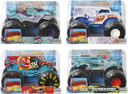 Mattel - Hot Wheels Oversized Monster Trucks 1:24 4-Piece E Assortment - COLLECTIBLES - Multicolor