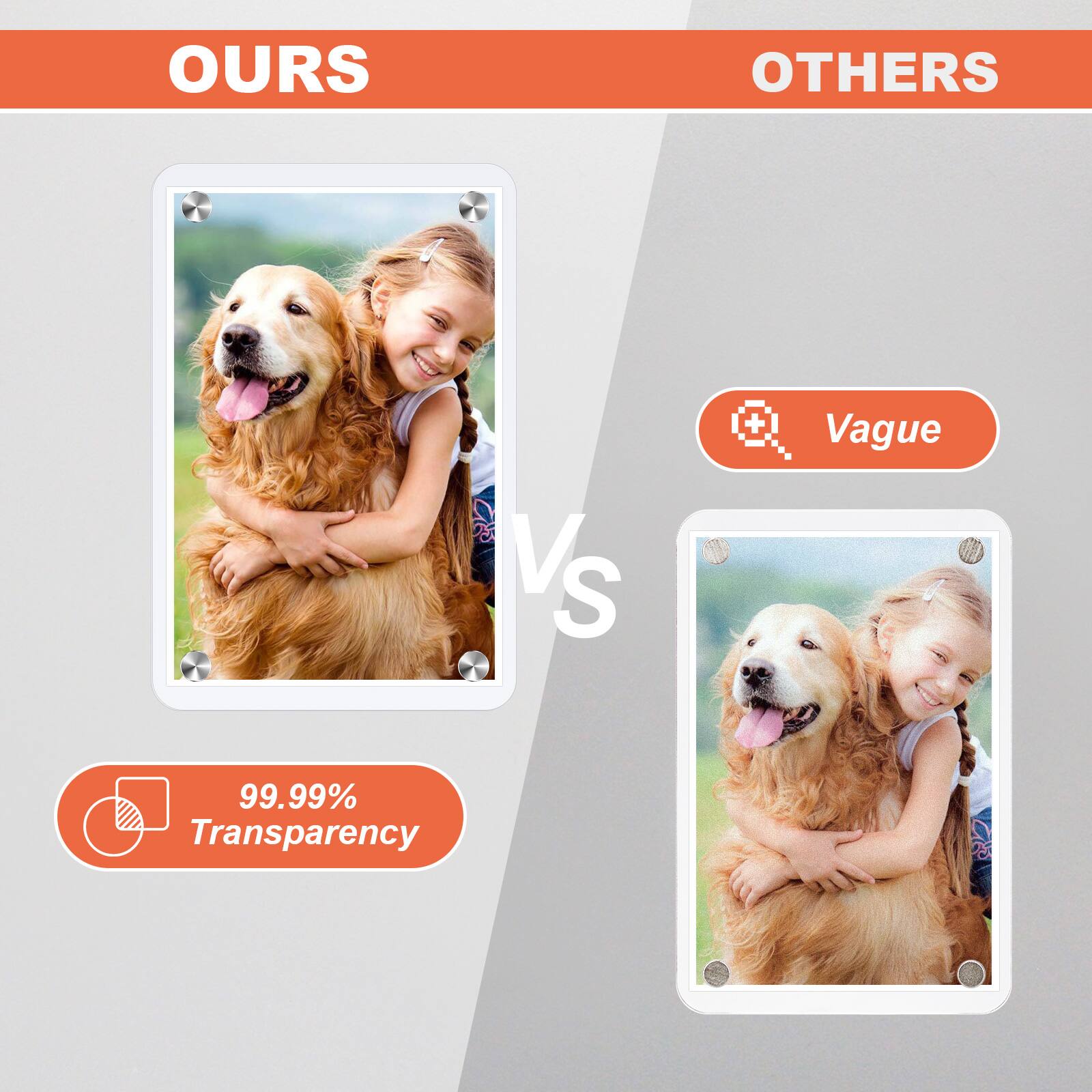 OURS OTHERS VS Vague 99.99% Transparency