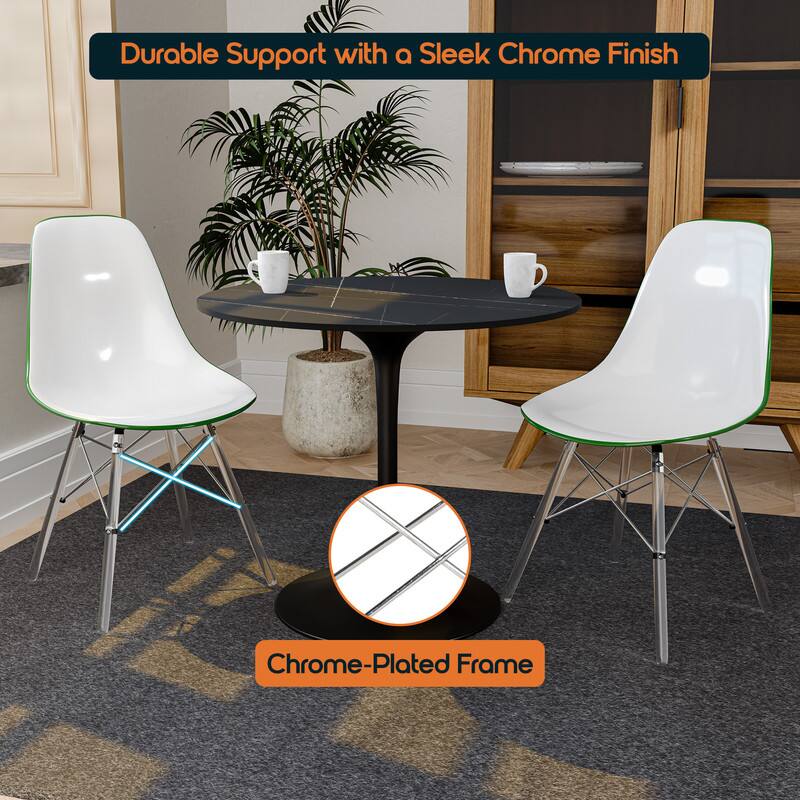 LeisureMod Dover Modern Acrylic Accent Side Chair with Eifel