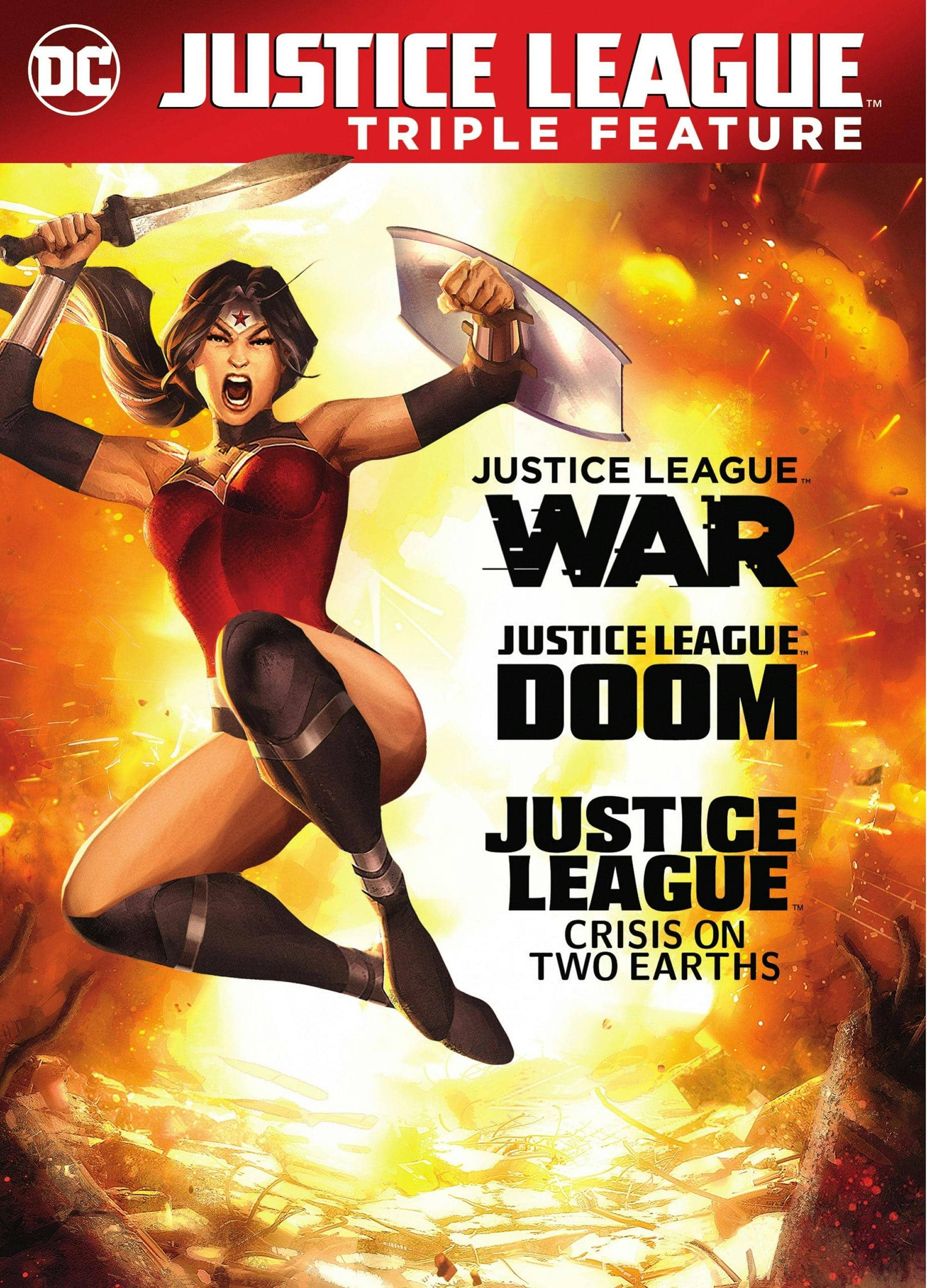 Front. Justice League: War / Doom / Crisis on 2 Earths (DVD Triple Feature) [DVD].