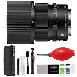 Sigma - 90mm f/2.8 DG Contemporary Lens Compatible with Sony E with Advanced Accessory and Travel Bundle | 26B965 - Black