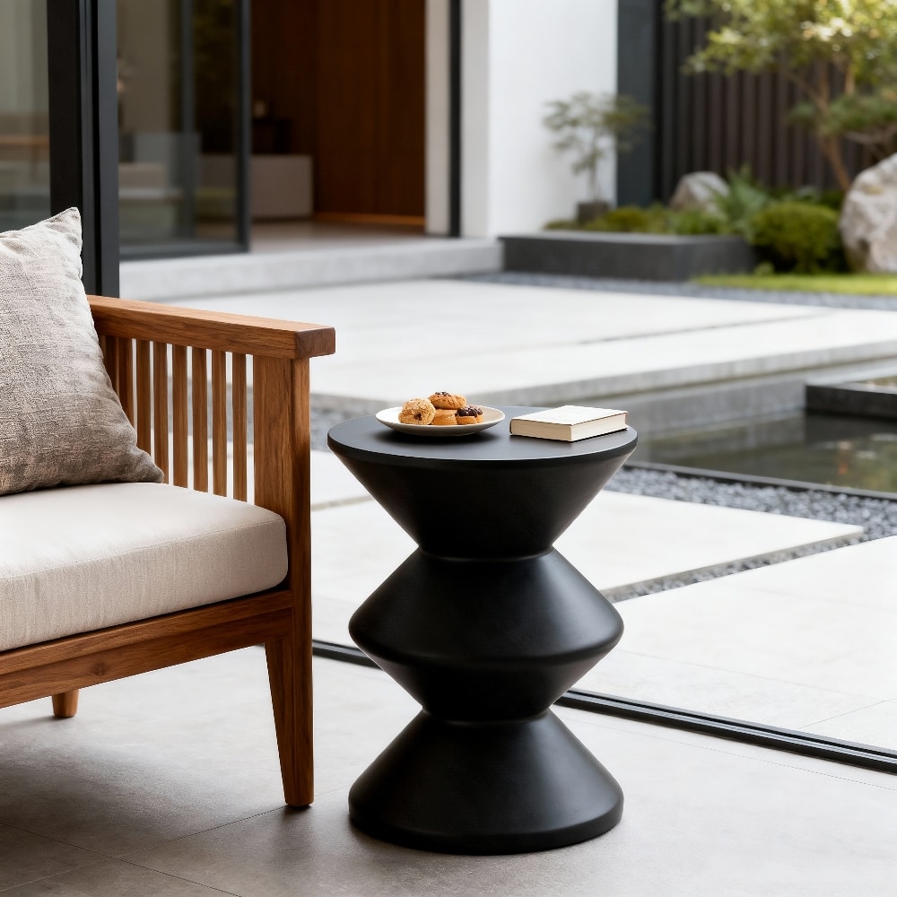 Loheer - Concrete Side Table Outdoor Modern End Table - Black price history on PriceWatchPro