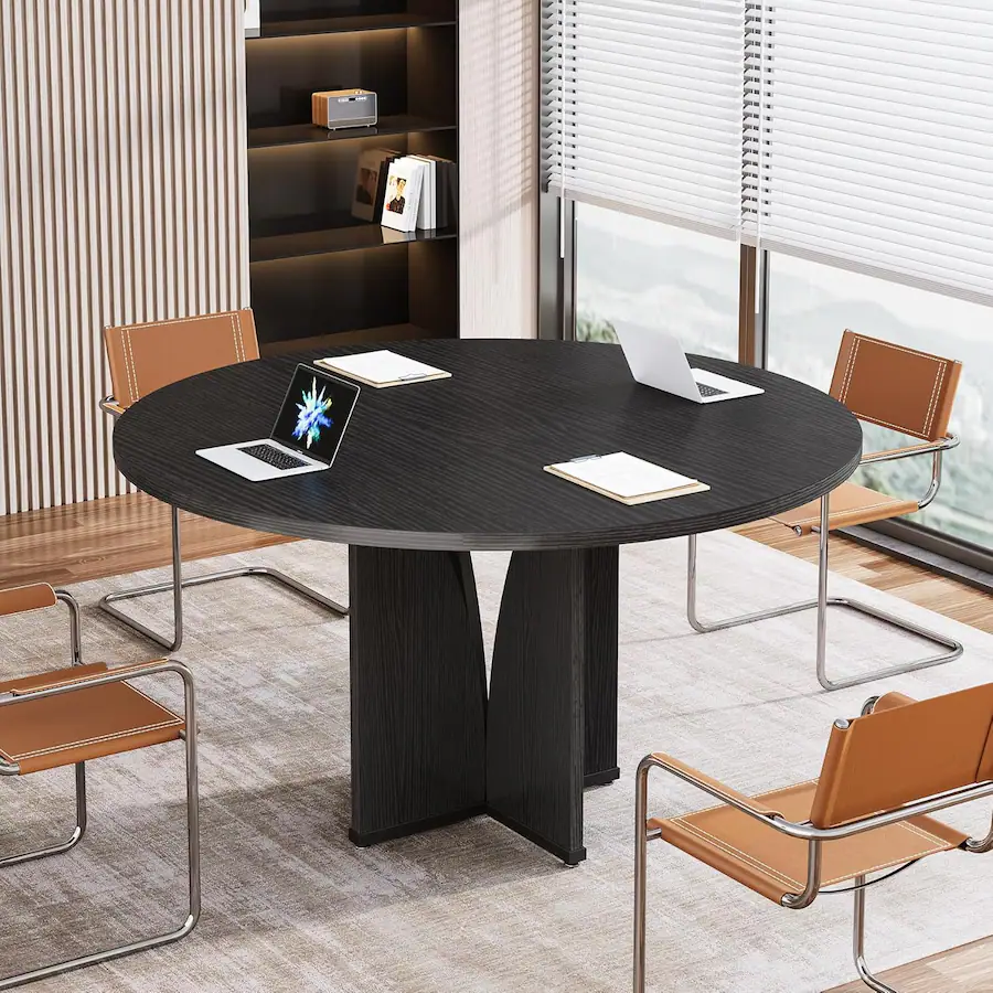 Conference Table Above Tribesigns Conference Table with Engineered Wood Construction, Space ...