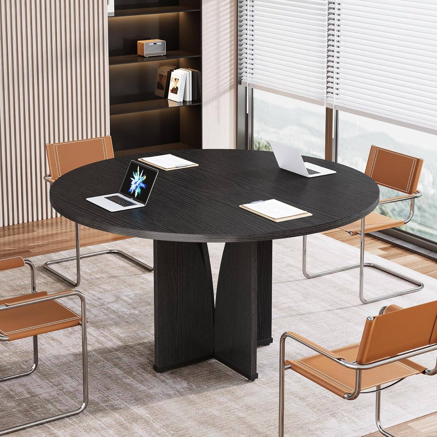 Tribesigns Conference Table with Engineered Wood Construction, Space ...