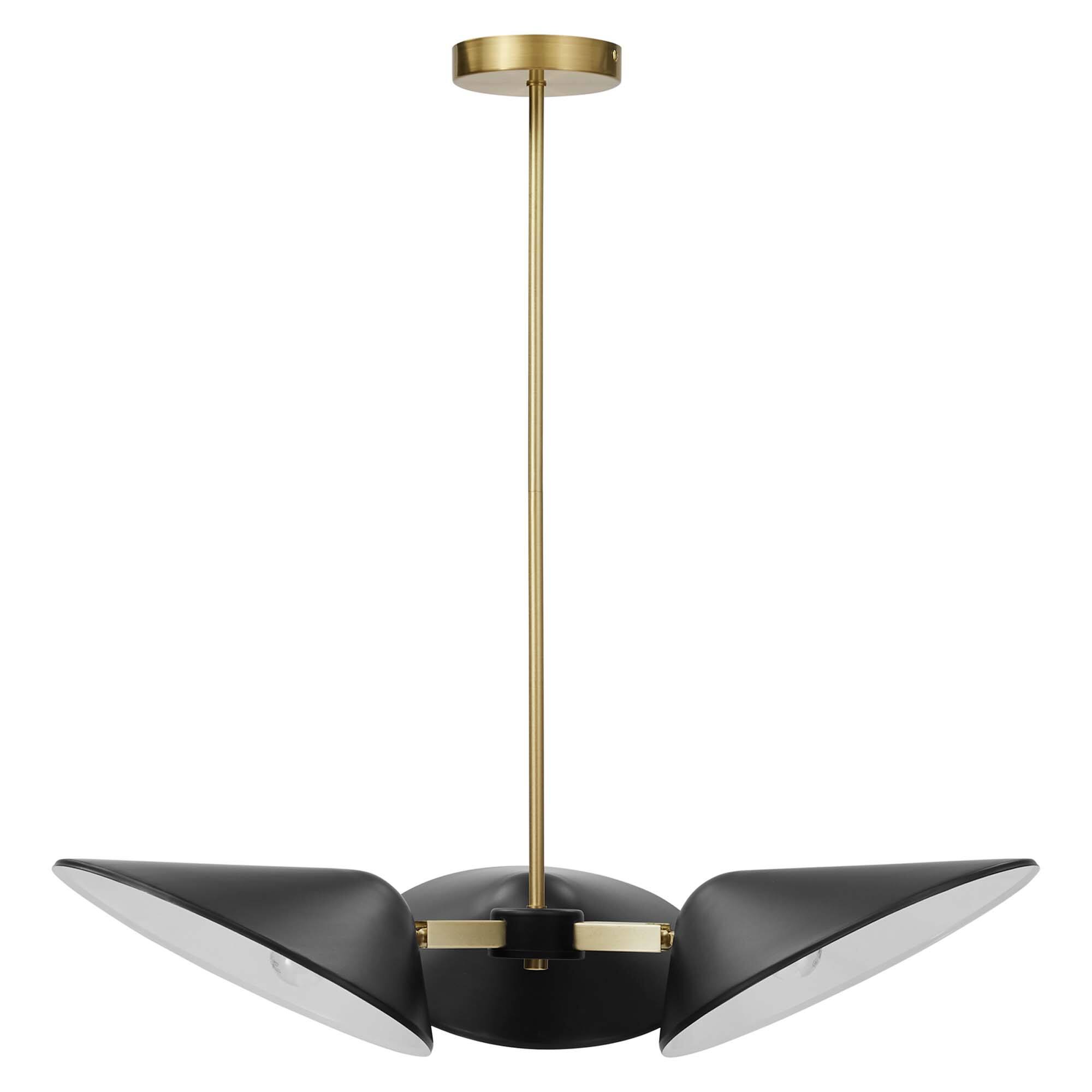 Alt View 1. Modway - Journey 3-Light 3" Arm Pendant by Modway - Black.