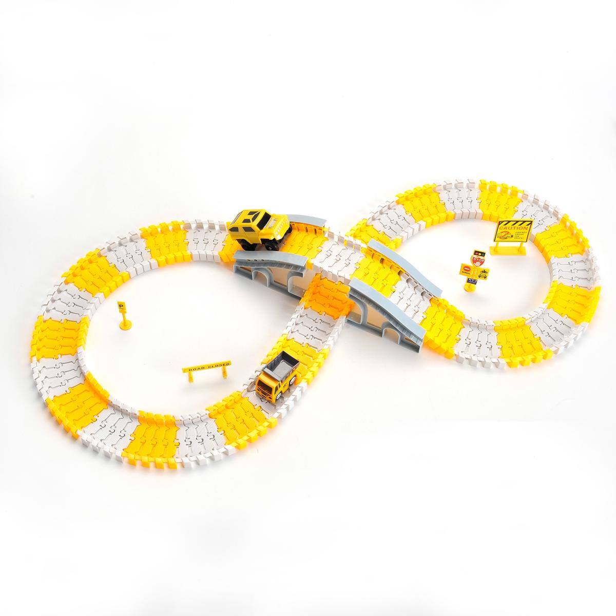 Angle. JuzToys - Kids Toys Cars, Construction Toys Race Tracks Playset, Track Set and Trucks Building Toy Educational Toys, Yellow - Yellow.