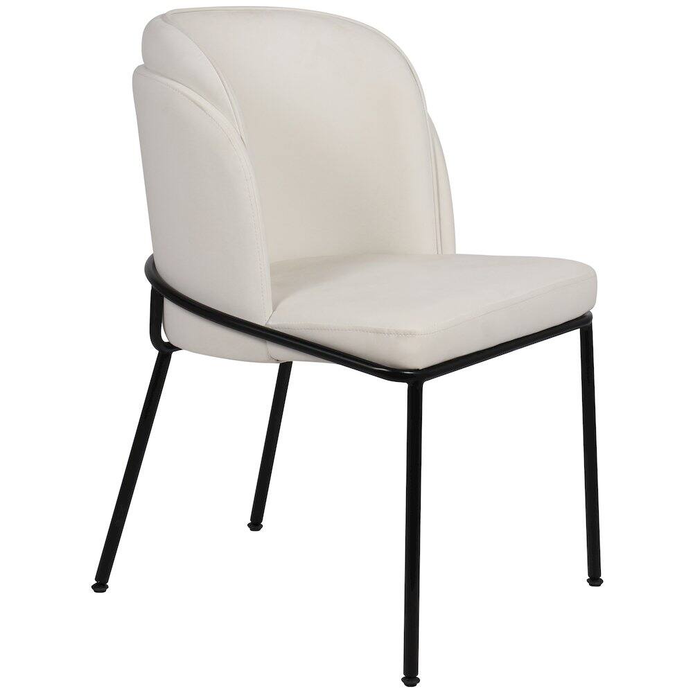 Alt View 4. Meridian Furniture - Jagger White Vegan Leather Dining Chair, Set of 2 - White.