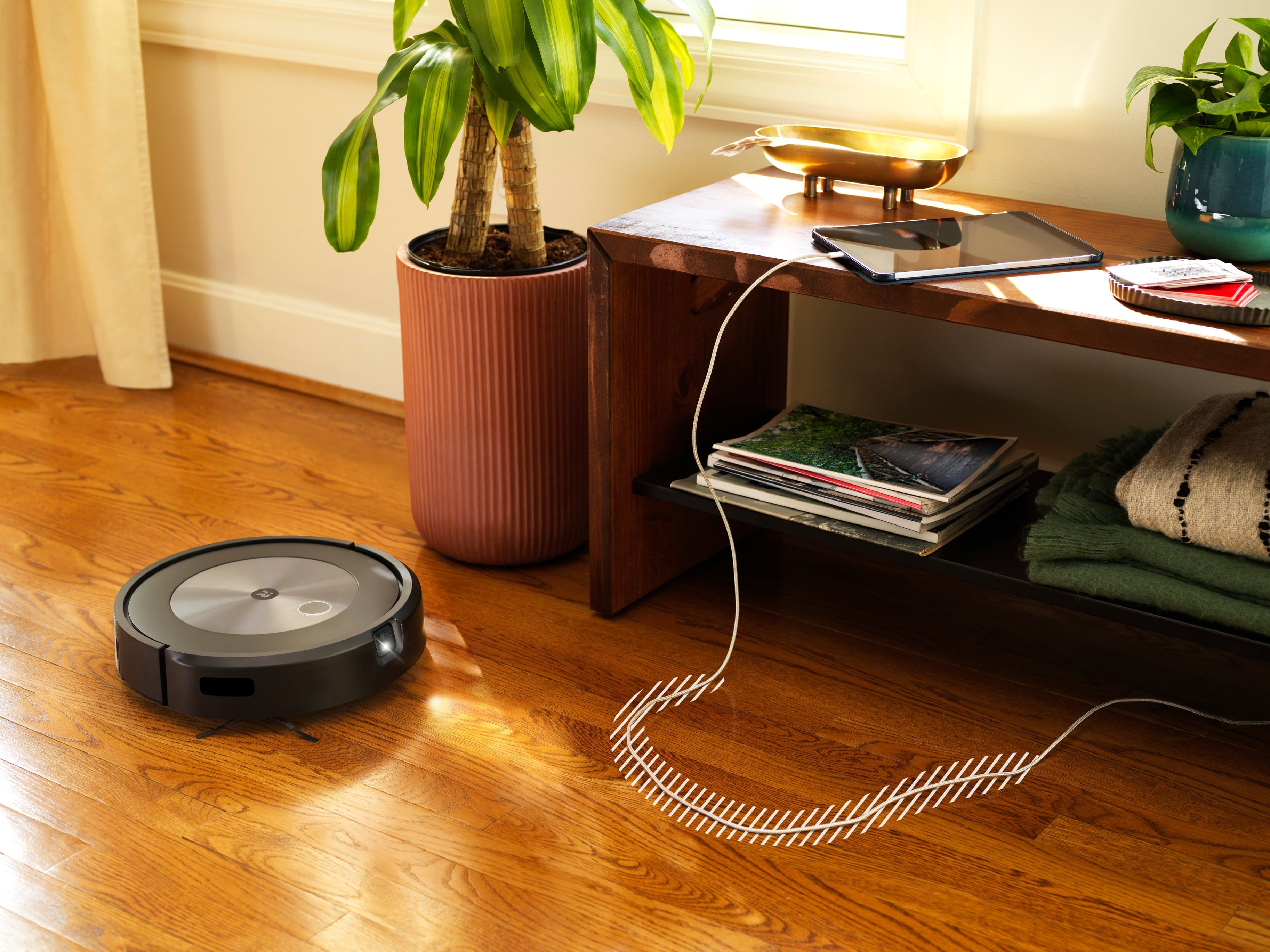 Alt View Zoom 12. iRobot - Roomba j7+ (7550) Wi-Fi Connected Robot Vacuum with Automatic Dirt Disposal - Graphite.