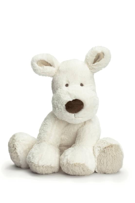 Front. TriAction Toys - Teddykompaniet Teddy Cream Medium Dog Plush | White - White.