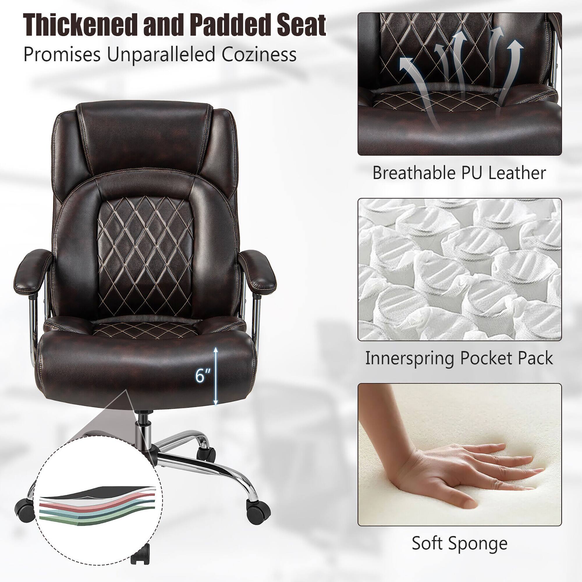Thickened and Padded Seat
Promises Unparalleled Coziness
Breathable PU Leather
6"
Innerspring Pocket Pack
Soft Sponge
