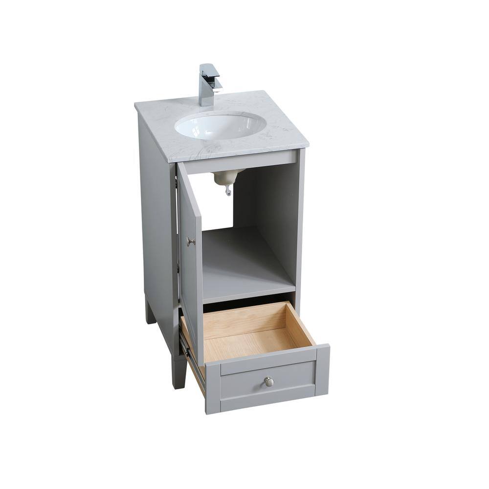 Left. Elegant Kitchen and Bath - 18 inch Single Bathroom Vanity in Grey - Grey.