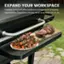 Expand Your Workspace: Foldable front shelf offers additional workspace for prepping ingredients or organizing utensils, tucks away when not in use.