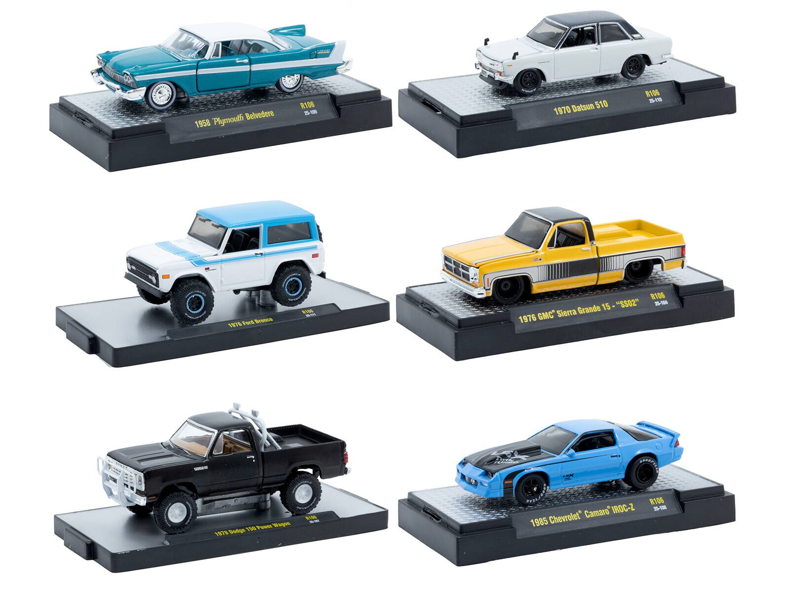 """Auto-Thentics"" 6 piece Set Release 106 IN DISPLAY CASES Limited Edition 1/64 Diecast Model Car by M2 Machines" price history on PriceWatchPro