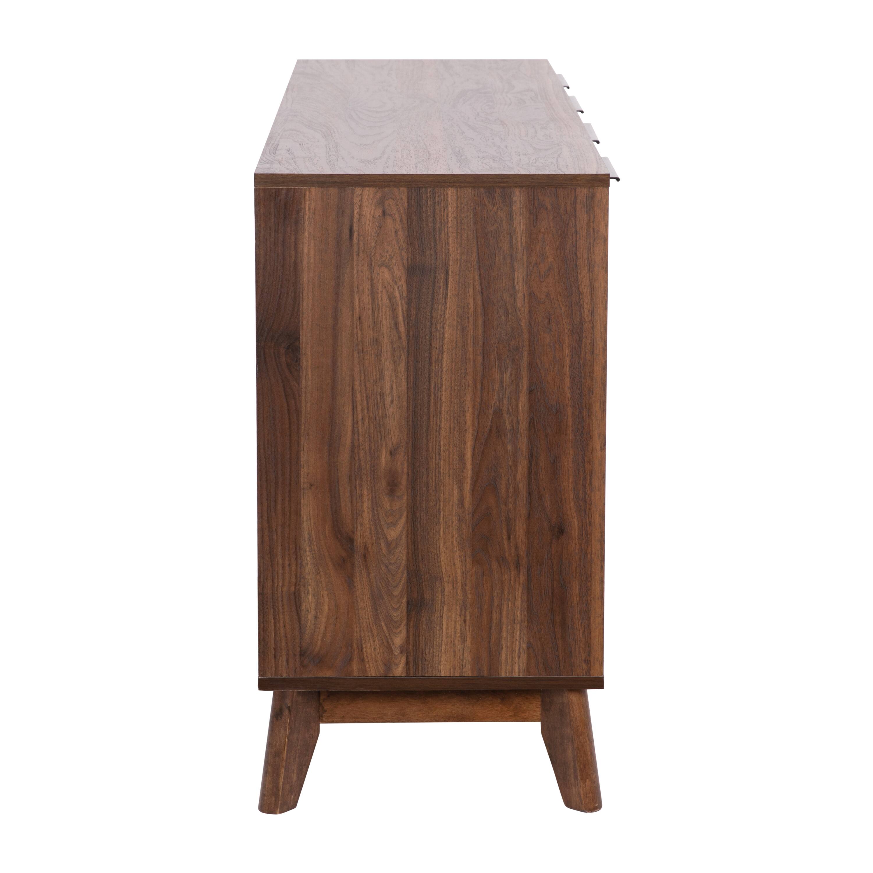 Alt View 8. Emma + Oliver - Mid-Century Modern Buffet/TV Stand with Soft Close Doors & Shelving - Dark Walnut.