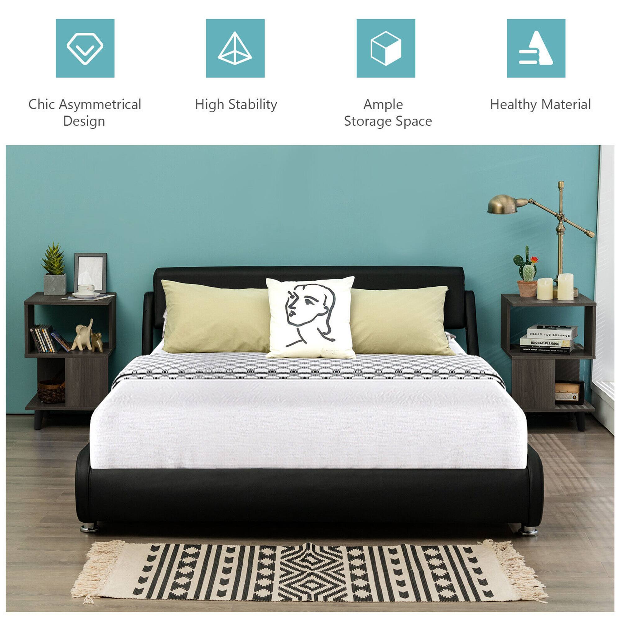 Chic Asymmetrical Design, High Stability, Ample Storage Space, Healthy Material.