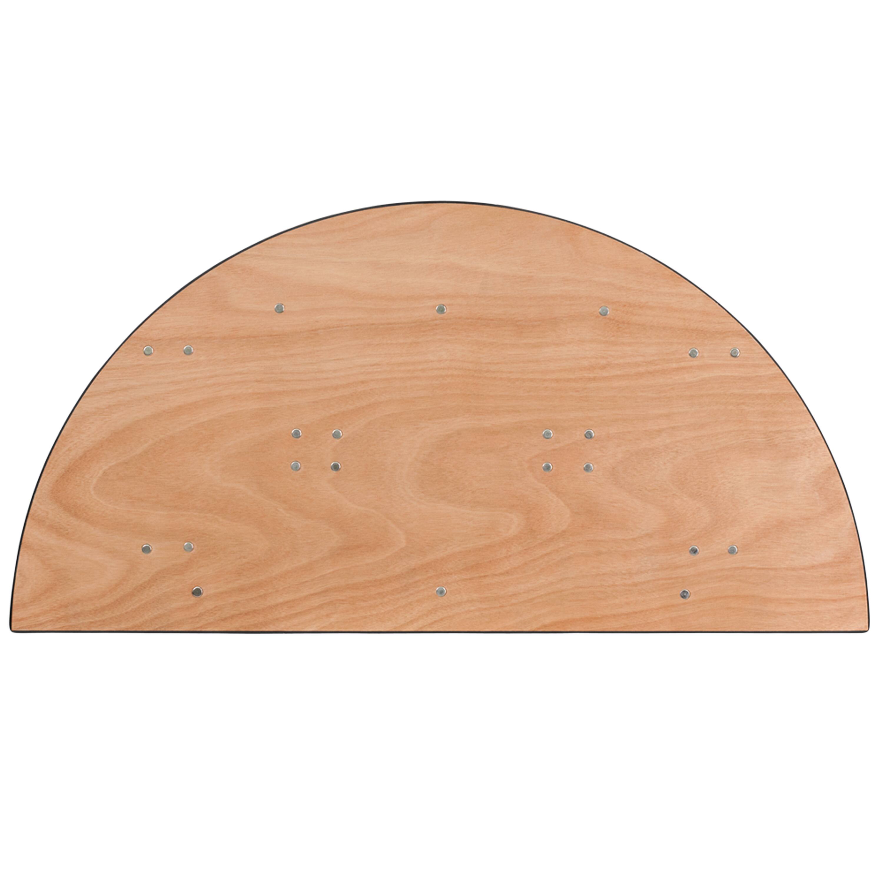 Alt View 17. Alamont Home - 4-Foot Half-Round Wood Folding Banquet Table - Natural.