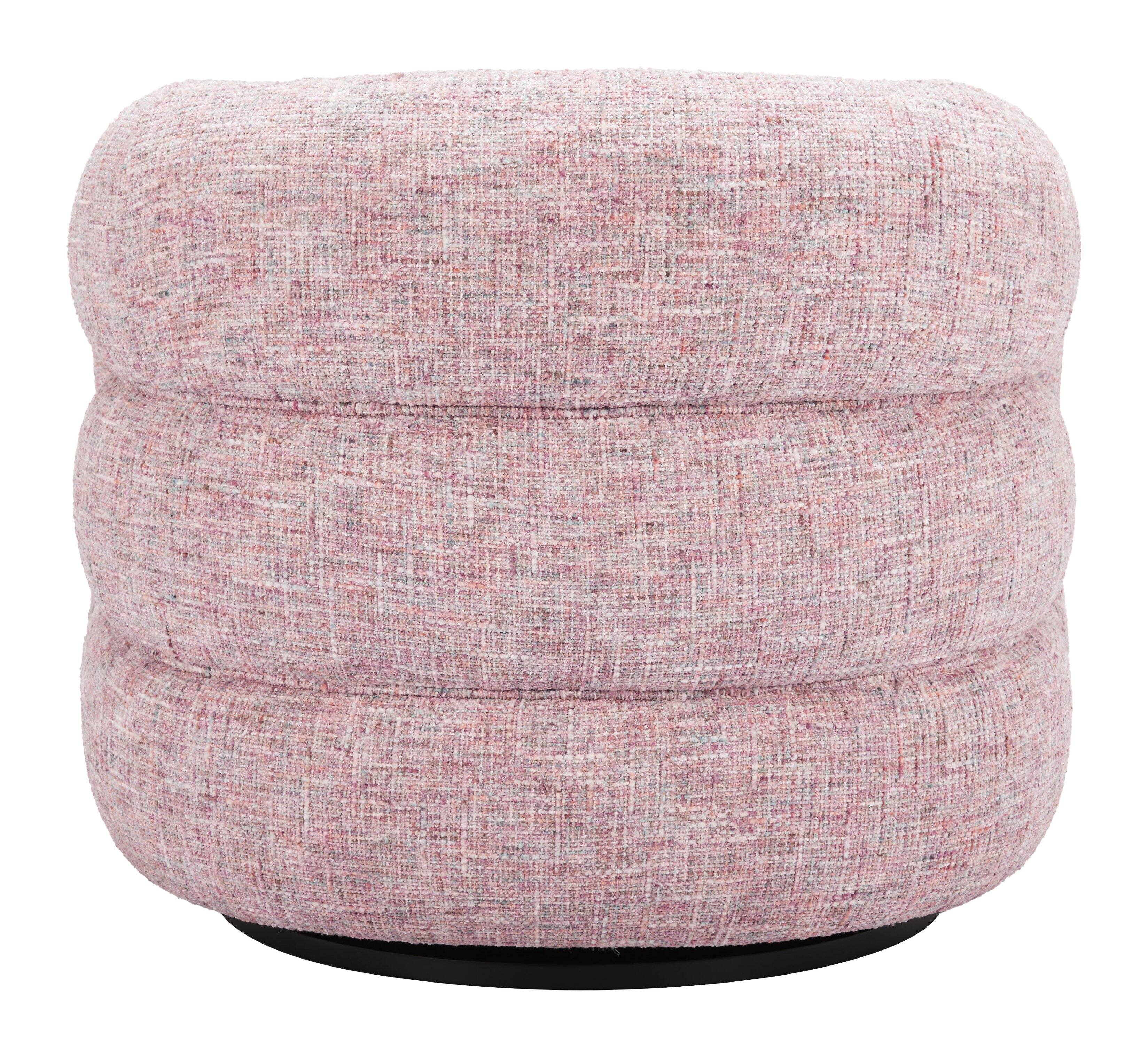 Alt View 2. Hivvago - Refine Swivel Chair Pink Tweed - Pink Tweed.