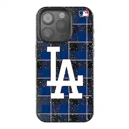 Keyscaper - MLB - Los Angeles Dodgers Plaid Bling iPhone Case - 14 - Black