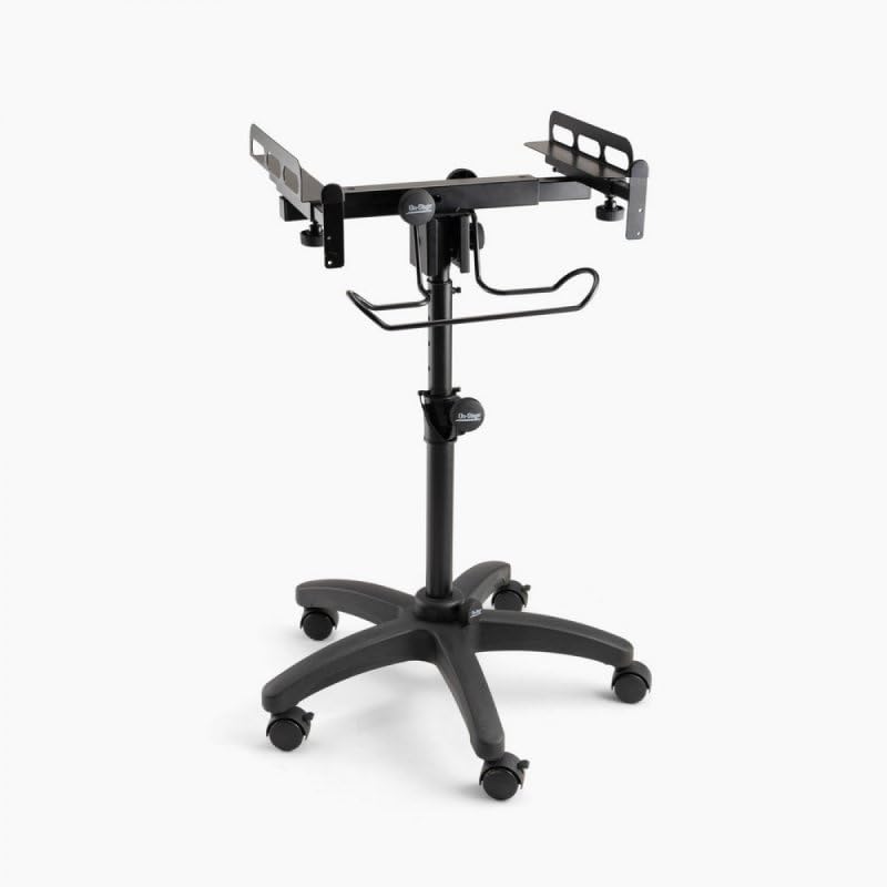 Alt View 6. On Stage Stands - On-Stage MIX-400 V2 Mobile Mixer Stand: Rolling platform for mixers, laptops, controllers. Height adjustable (28"-38"), - Black.