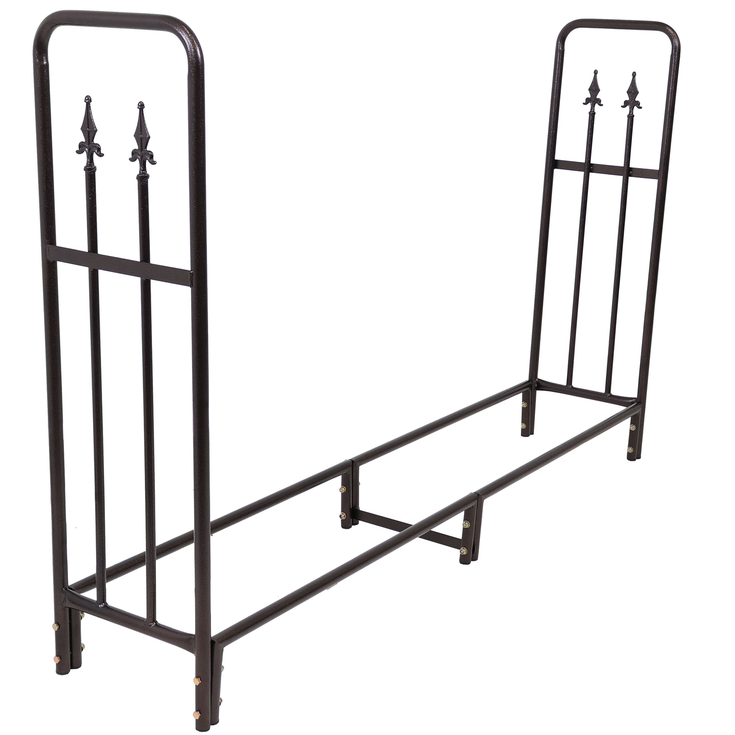 Sunnydaze - 6 ft Decorative Steel Firewood Log Rack - Bronze