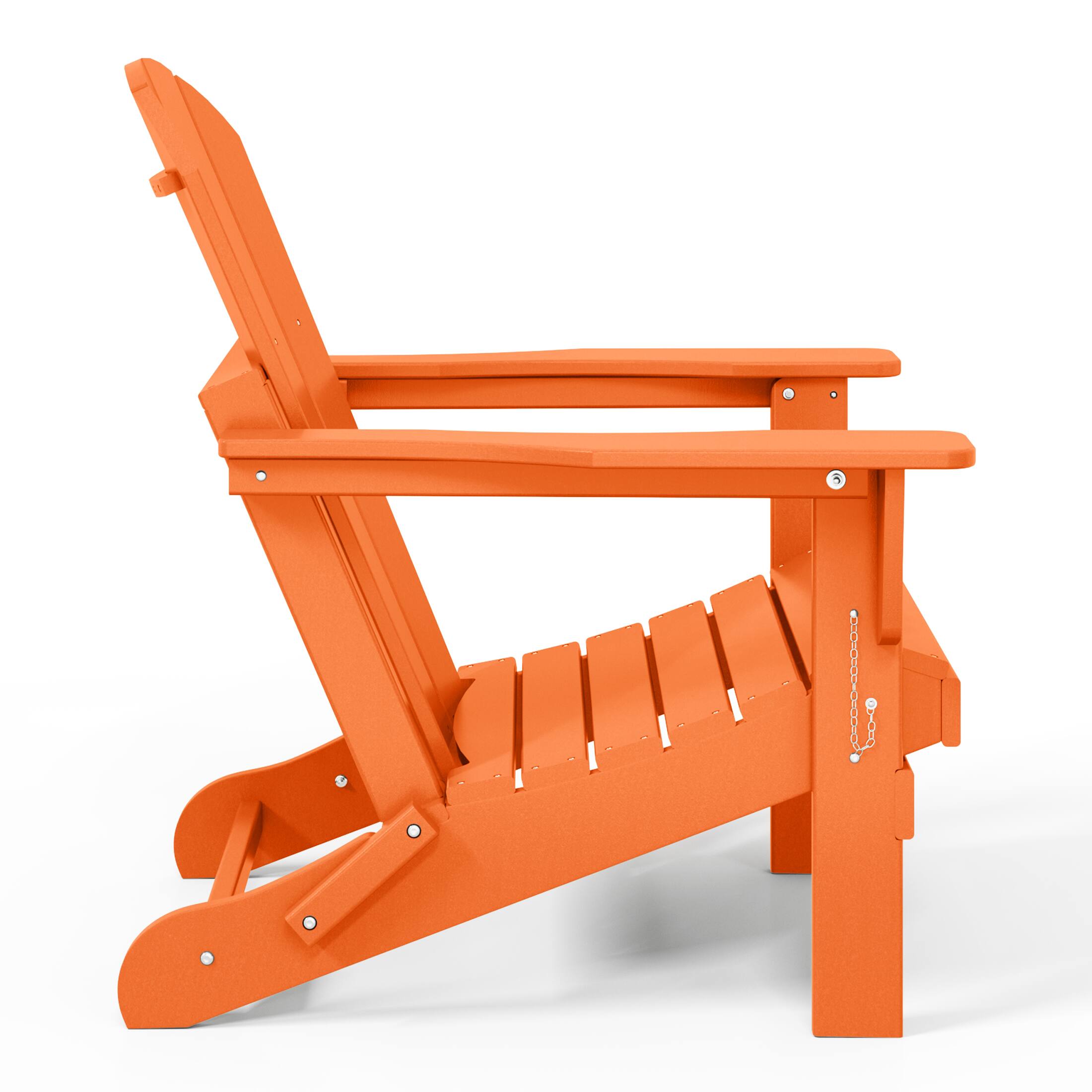 Alt View 1. WestinTrends - WestinTrends Malibu Outdoor HDPE Folding Poly Adirondack Chairs (Set of 2) - Orange.