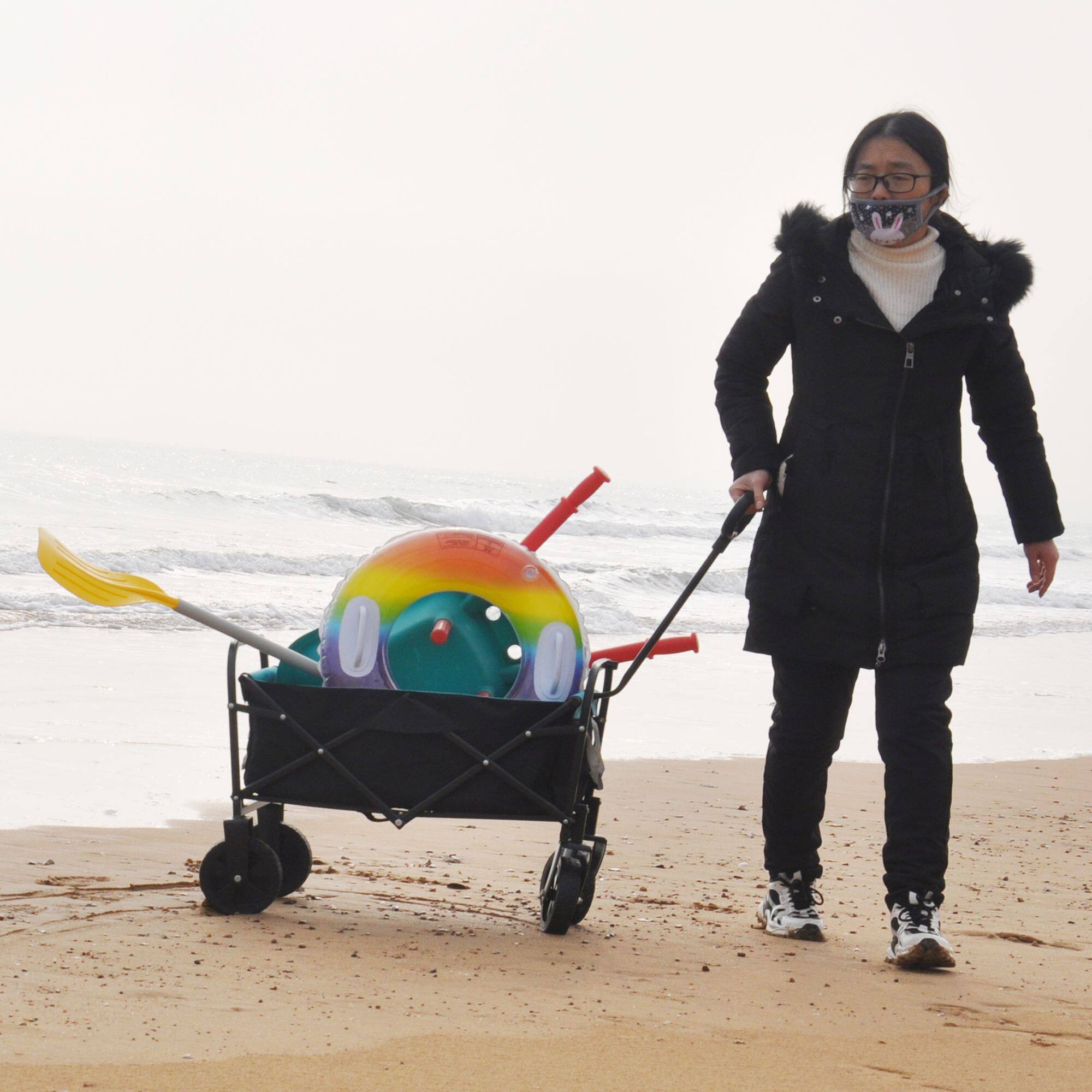 Alt View 10. Loheer - Loheer Folding Wagon Heavy Duty Utility Cart Collapsible Outdoor Beach Cart Garden Grocery Wagon.