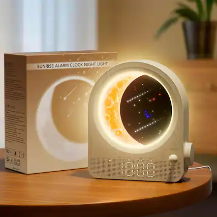 SUNRISE ALARM CLOCK NIGHT LIGHT
ECIREC
Warning: A.Warring
RC CE
AM PM A1 A2
SNOOZE
Made in China
