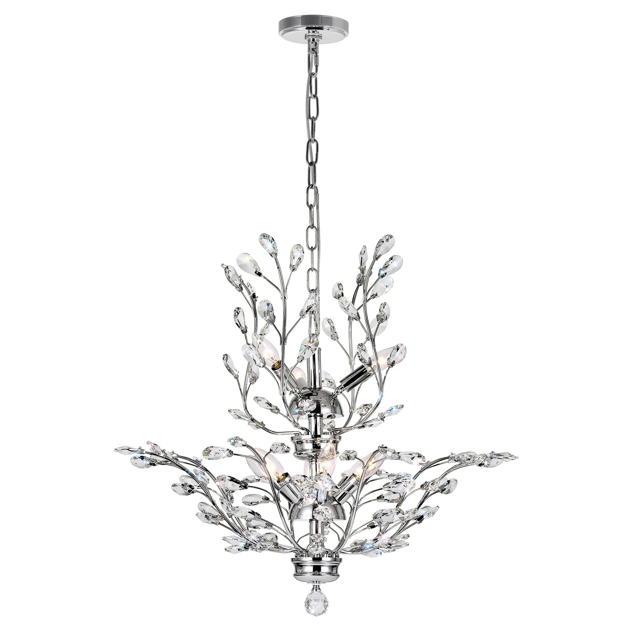 Front. CWI Lighting - Ivy 9 Light Chandelier With Chrome Finish - Chrome.
