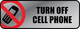 Cosco - Turn Off Cell Phone Policiy Signs, 3" x 9", Silver (098211) - Gray