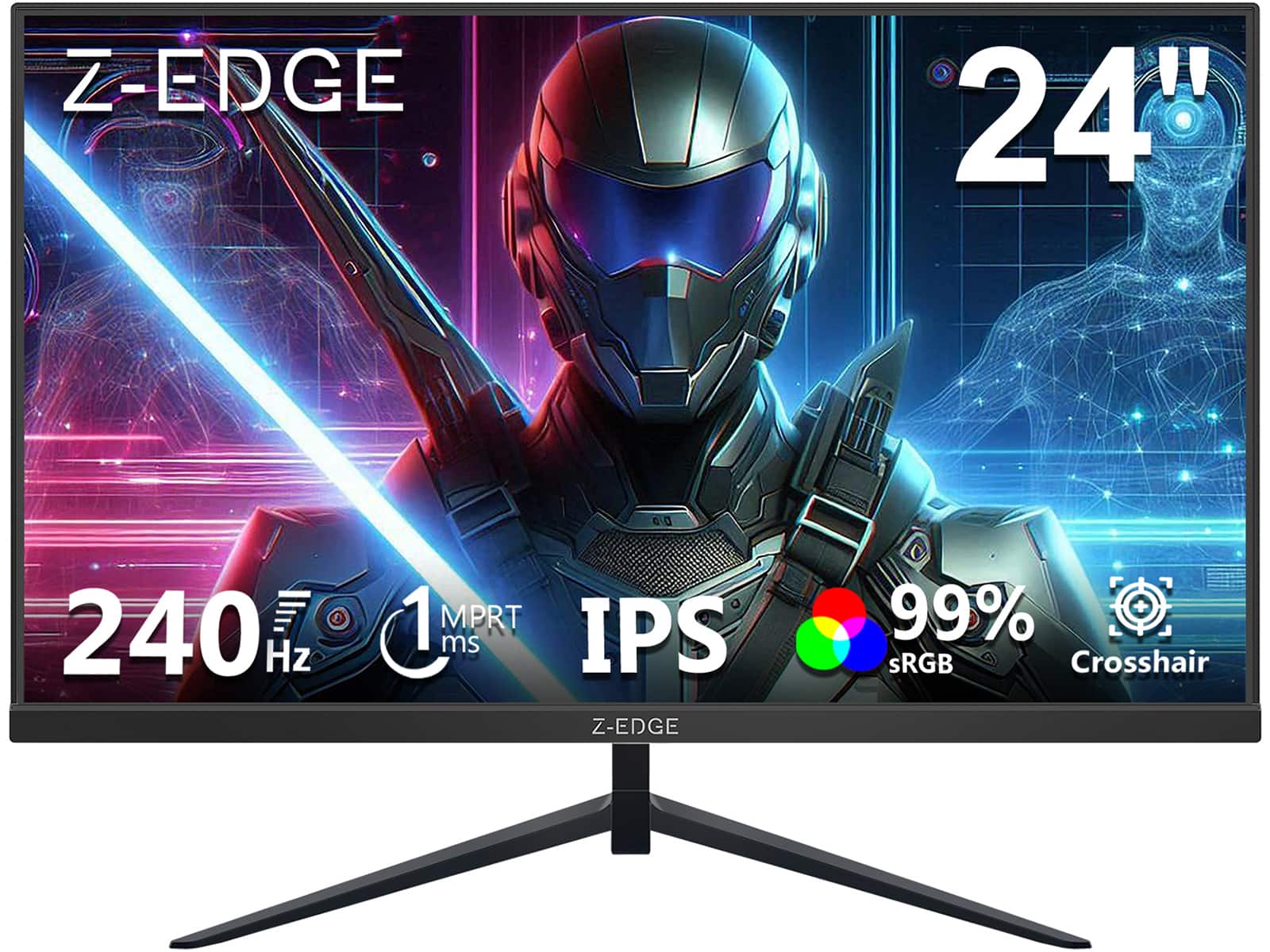 Z Z-Edge - UG24PJ- 24" 1080P Full HD 240Hz 1ms MPRT IPS Gaming Monitor, 350cd/m², FreeSync, HDR10, HDMI 2.0 + DP 1.4 - Black