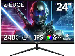 Z Z-Edge - UG24PJ- 24" 1080P Full HD 240Hz 1ms MPRT IPS Gaming Monitor, 350cd/m², FreeSync, HDR10, HDMI 2.0 + DP 1.4 - Black