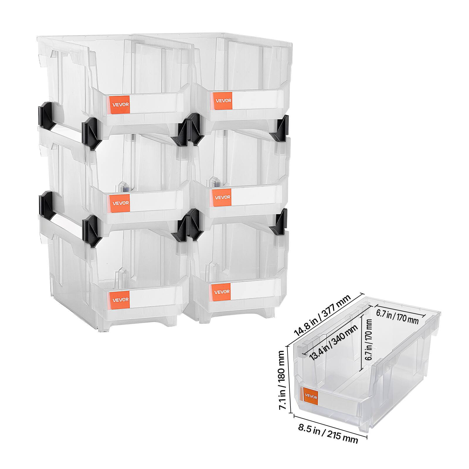 VEVOR

14.8 in / 377 mm  
13.4 in / 340 mm  
7.1 in / 180 mm  
6.7 in / 170 mm  
8.5 in / 215 mm