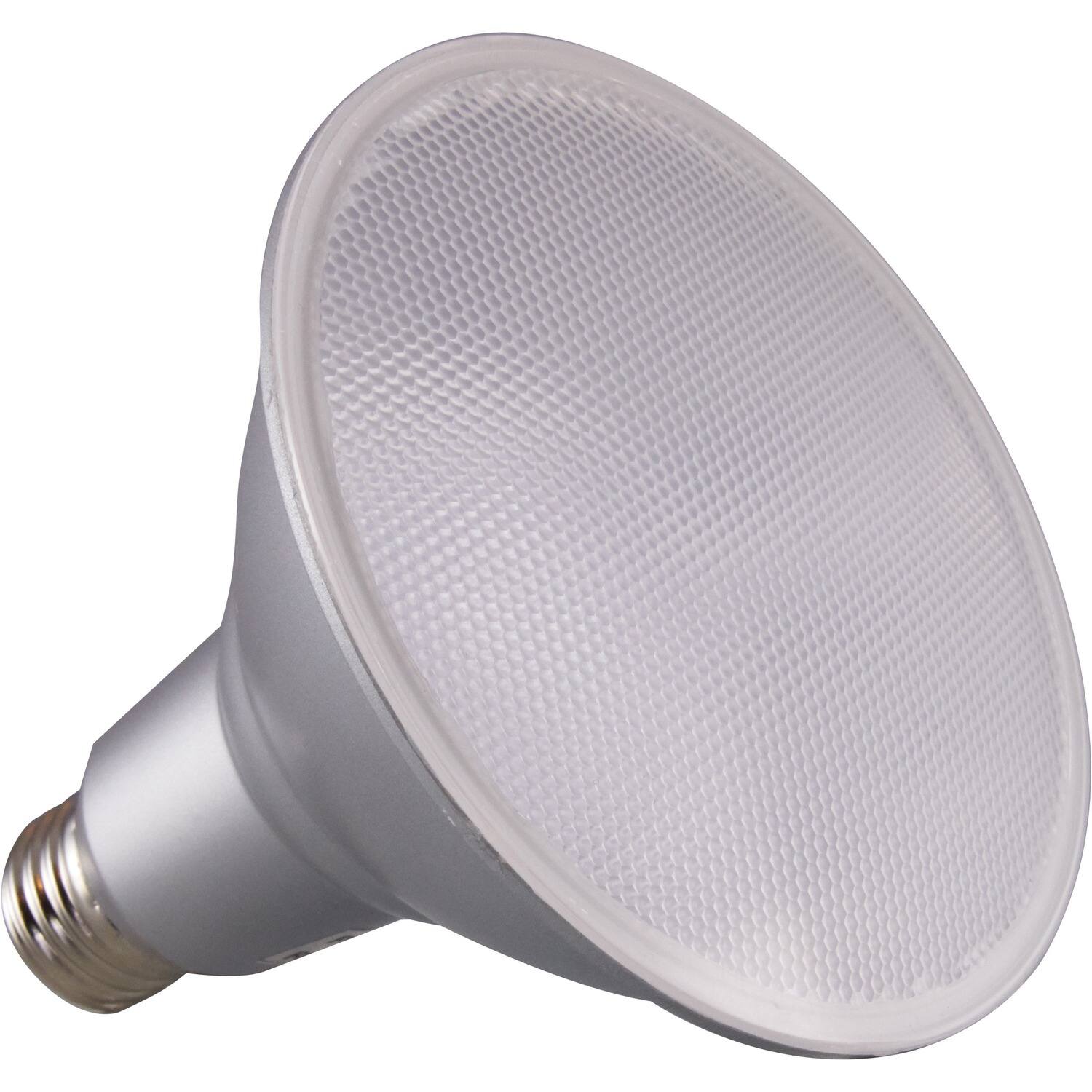 Front. SATCO - Satco 15W PAR38 3000K LED Bulb 15 W 120 V AC 1200  PAR38 Clear Warm White E26 Base 25000 Hour 3000K 1 Each.