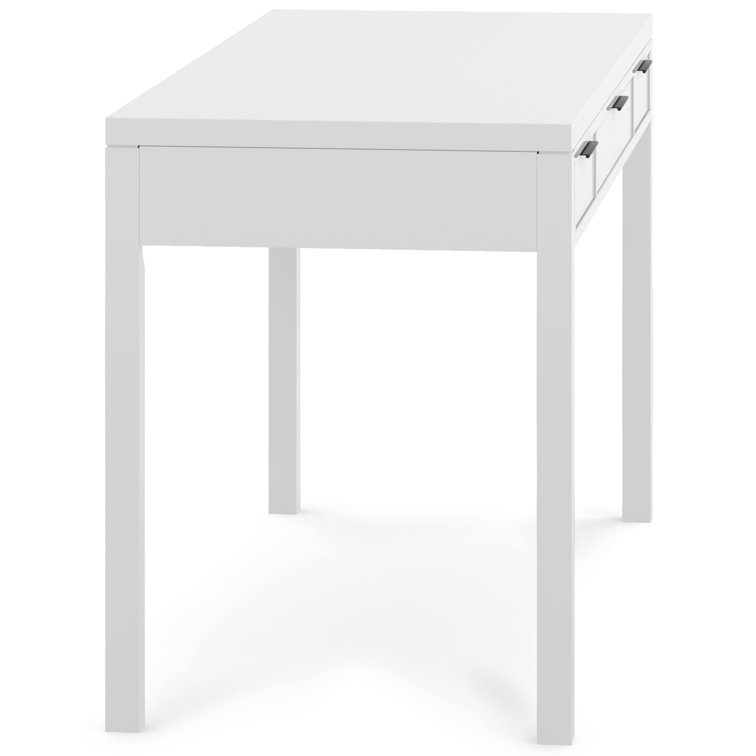 Alt View 2. Simpli Home - Hollander SOLID WOOD Contemporary 60 inch Wide Desk in White - White.