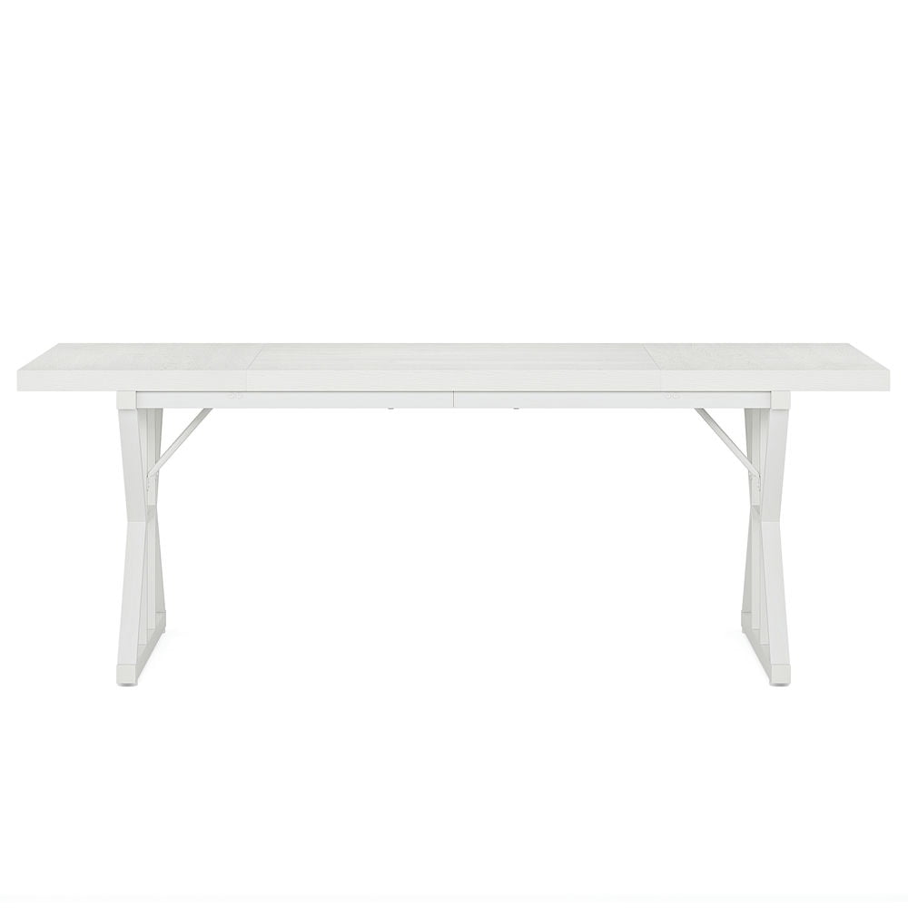 Left. Kadyn - Kadyn Study Writing Desk, Computer Desk,6FT Conference Table, Rectangle Meeting Room Table Executive Desk,White - White.